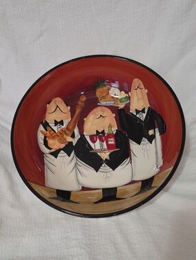 ☆ Tracy Flickinger Dinner Is Served Pasta Serve Bowl ☆ Certified International ☆